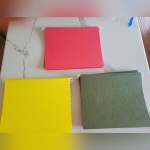Vibrant Hanging File Folders Set - Red, Yellow, Green